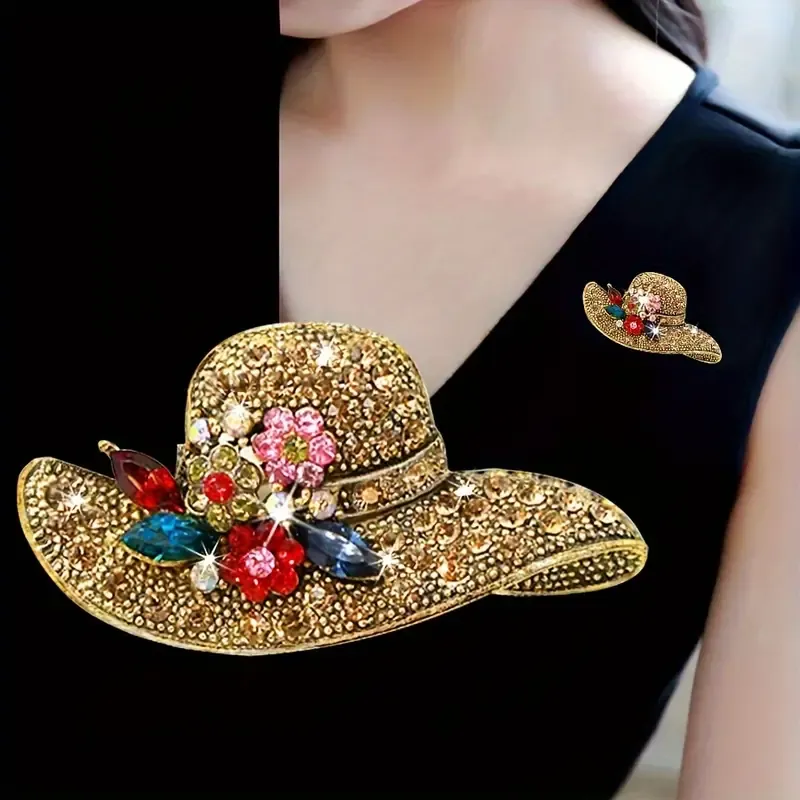 Vintage Style Hat Alloy Brooch Pin