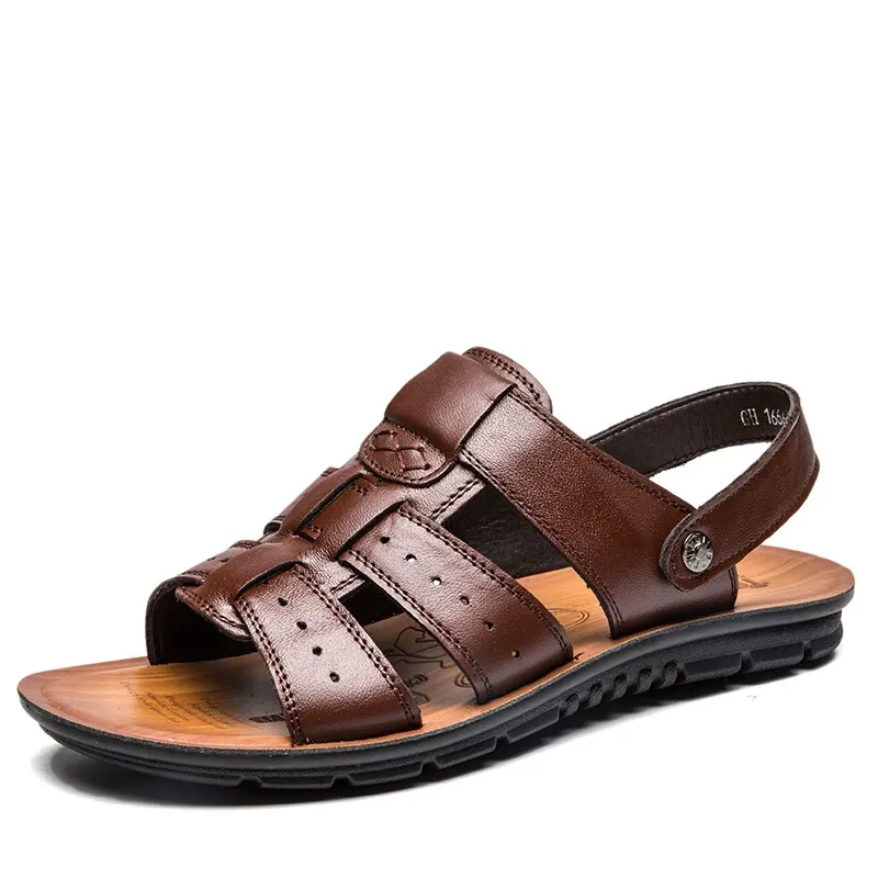 Beach shoes breathable leather sandals