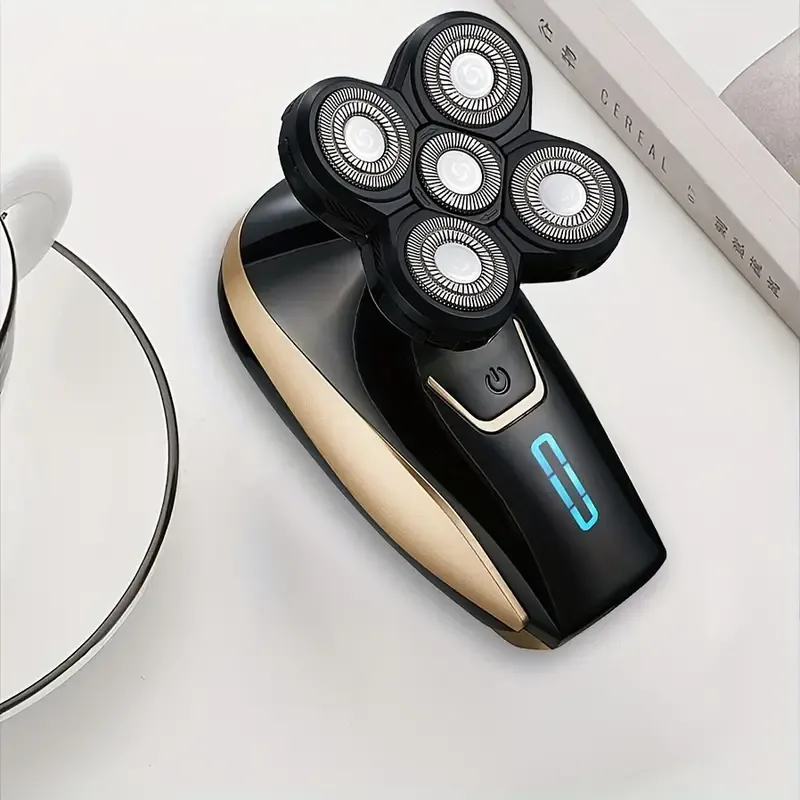Electric Head Hair Shaver, Upgraded Head Shaver 5 Floating Heads, Mens Cordless Rechargeable Wet/Dry Bald Head Waterproof Razor With Rotary Blades