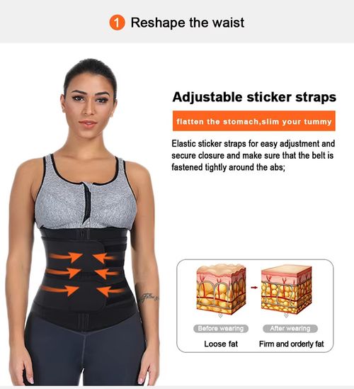 Women's Neoprene Waist Trainer Sauna Belt - Double Straps Tummy Shapewear