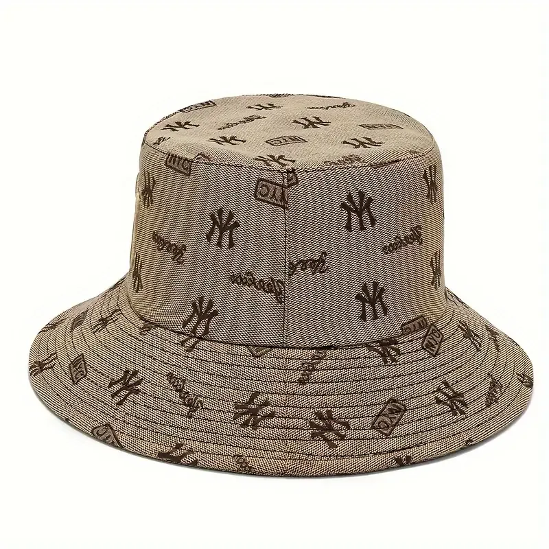1pc Unisex Trendy Bucket Hat With Letters Pattern, Sun Protection Casual Hat, Suitable For Daily Wear And Vocation