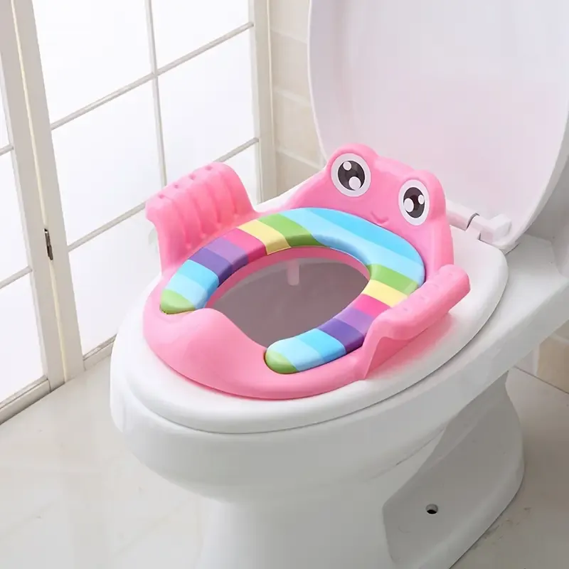 1pc Cartoon Cute Boy Girl Household Toilet Seat, Toilet Seat, Potty Seat, Toilet Upholstery Portable Potty Seat