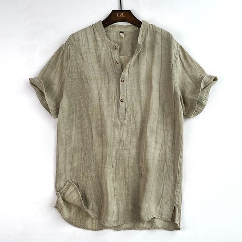 Men's Breathable Cotton Crew Neck Shirt