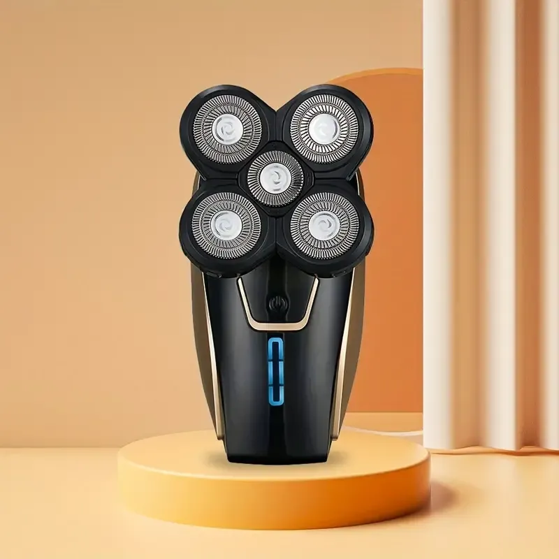 Electric Head Hair Shaver, Upgraded Head Shaver 5 Floating Heads, Mens Cordless Rechargeable Wet/Dry Bald Head Waterproof Razor With Rotary Blades