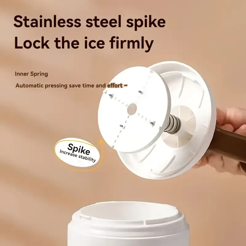 Manual Ice Shaver - Portable Plastic & Polypropylene Hand Crank Ice Crusher - ABS Construction, Non-Electric Shaved Ice Machine for Snow Cones and Slushies