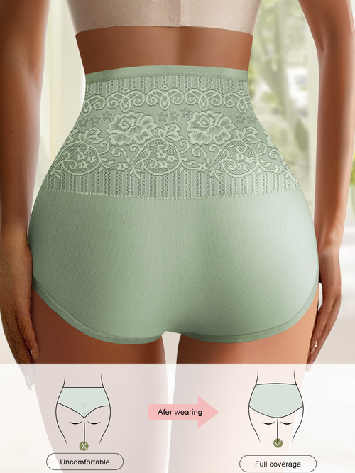 High waist 5-pack breathable lace briefs