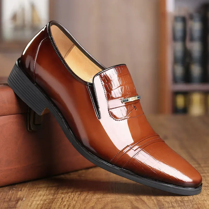 Fashion gradient color leather shoes