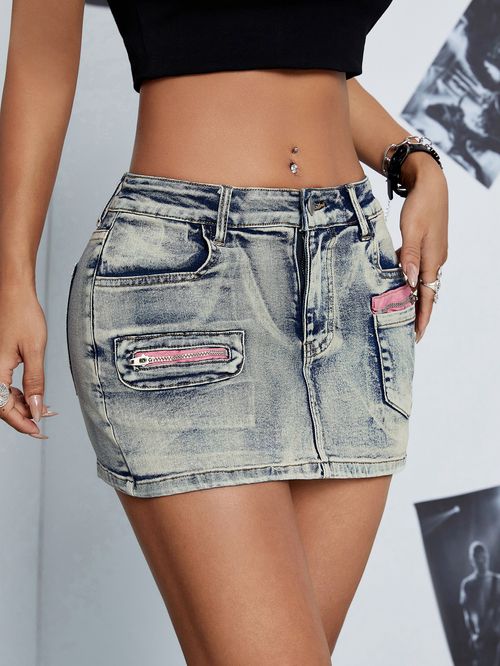 ashion denim ladies retro street distressed