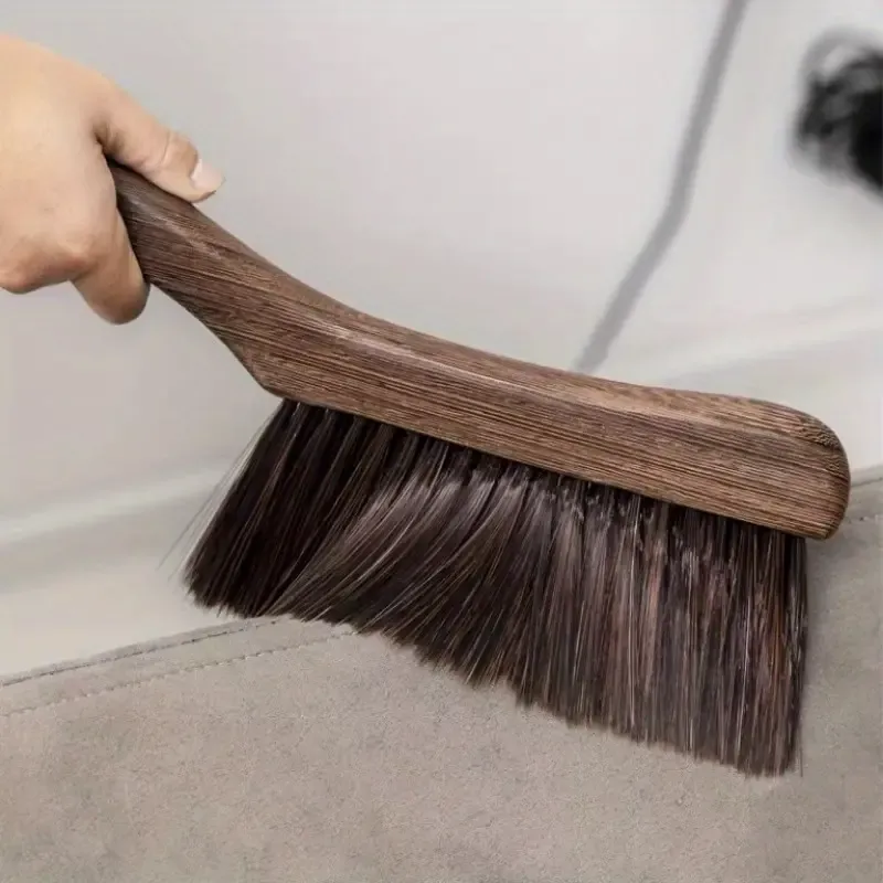 1pc Wooden Soft Bristled Dust Removal Brush, Dust Removal Broom, Bed Brush, Natural Wood Handle Broom For Deep Cleaning - Very Suitable For Sofas, Beds, Tables, And Cars