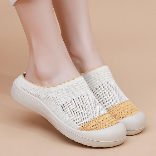 Breathable mesh casual half-slip fashion shoes