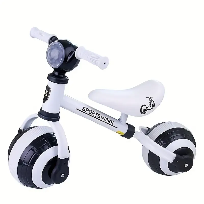 Vintage-Style Balance Bike for Toddlers with Musical & Lighting Features, Plastic Wheels, No-Pedal Spherical Football Silent Wheels, Soft Seat – Ideal First Bike for 1-3 Year Old Boys & Girls, Roller Coaster Brake, No Components Accessory – Perfect Birthday Gift