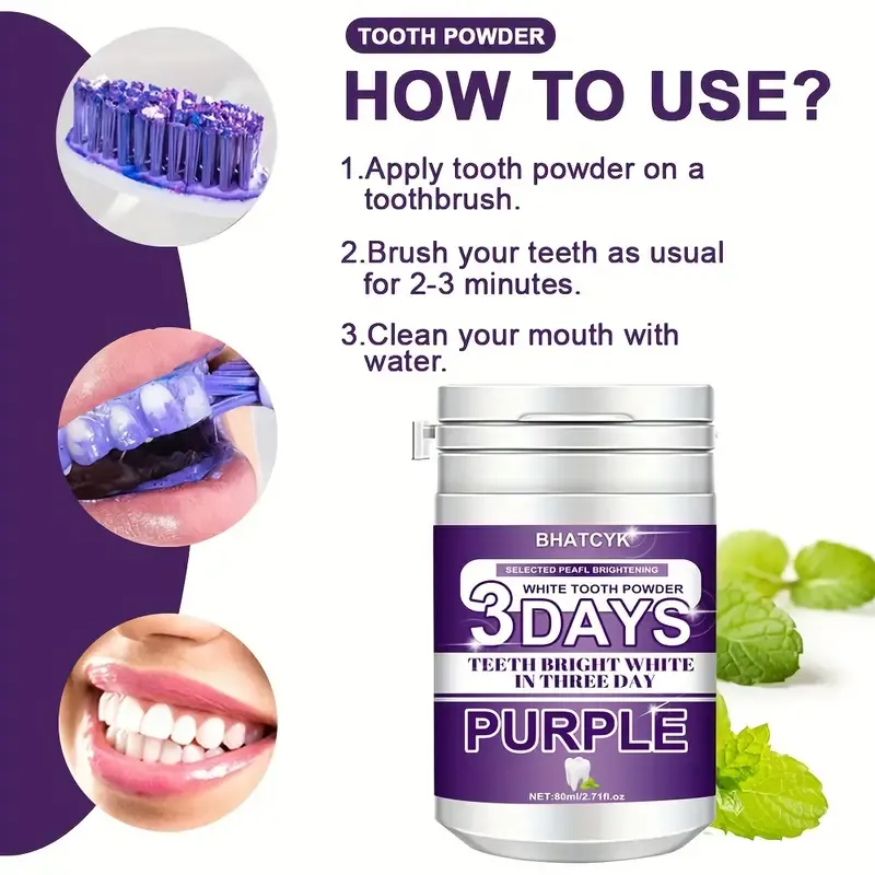 Purple Teeth Cleaning Powder