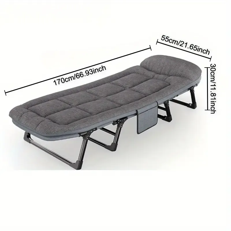Adult-Size Portable Folding Bed with Stainless Steel Frame - Ideal for Outdoor Leisure, Camping & Hiking
