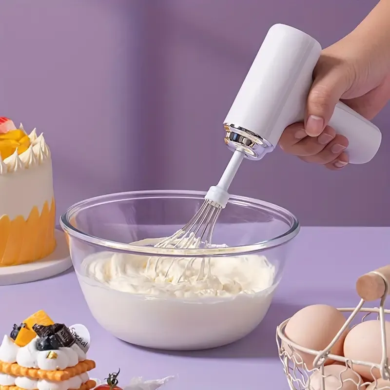 Wireless Electric Eggbeater, Wireless Electric Hand Mixer, Portable Rechargeable Egg Beater & Whisk
