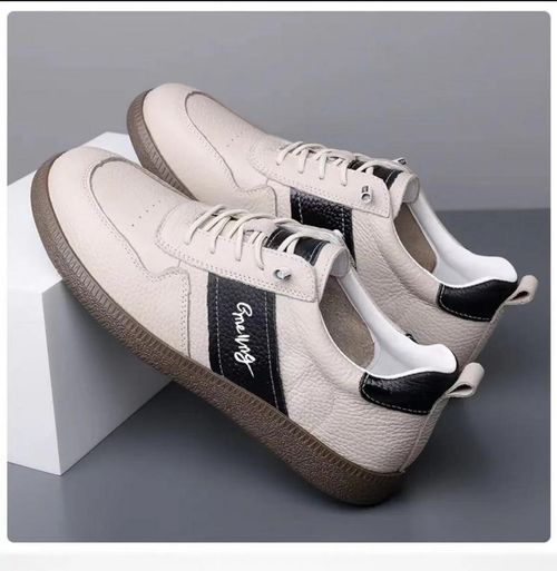 New men's top-layer casual, breathable and trendy soft-soled sports leather shoes