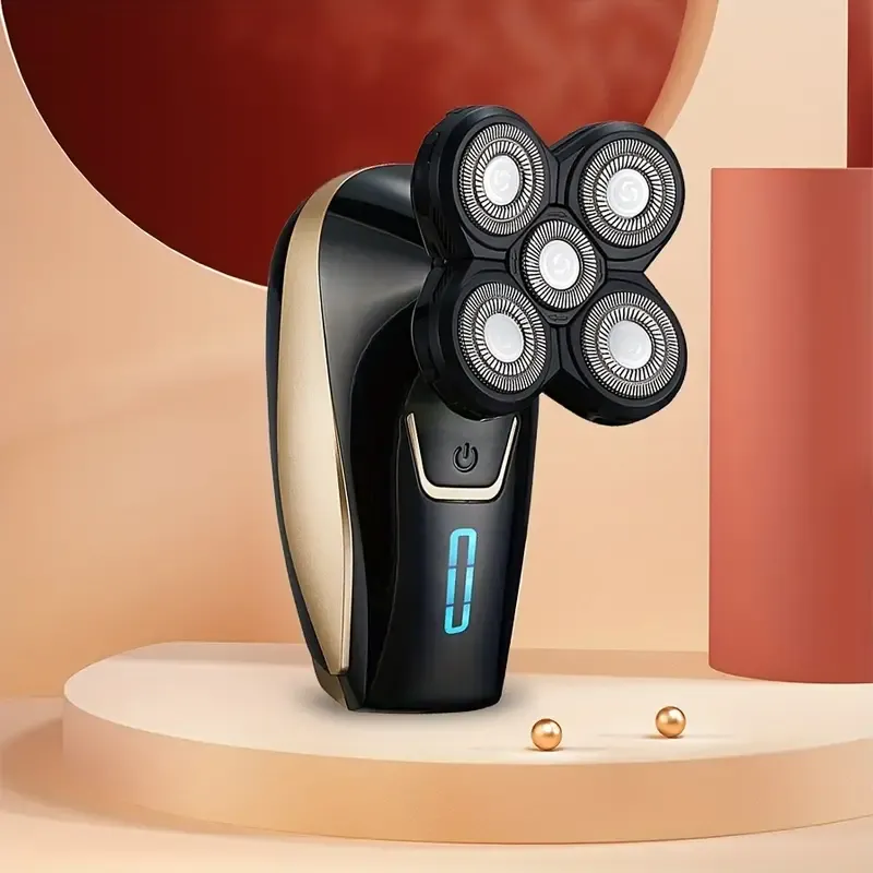 Electric Head Hair Shaver, Upgraded Head Shaver 5 Floating Heads, Mens Cordless Rechargeable Wet/Dry Bald Head Waterproof Razor With Rotary Blades