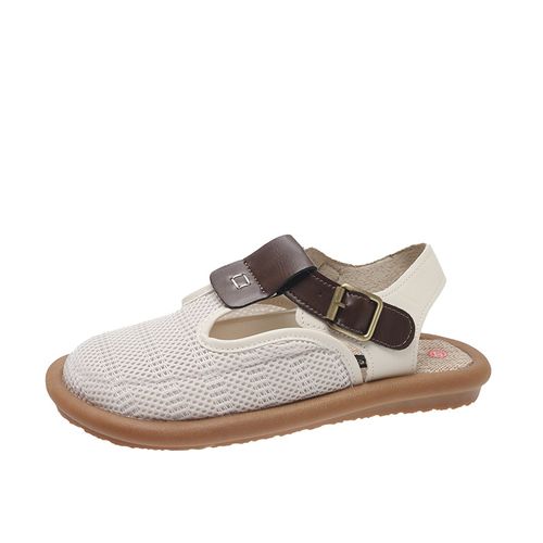 Baotou women's sandals with soft soles, summer style, mesh fabric, breathable, comfortable