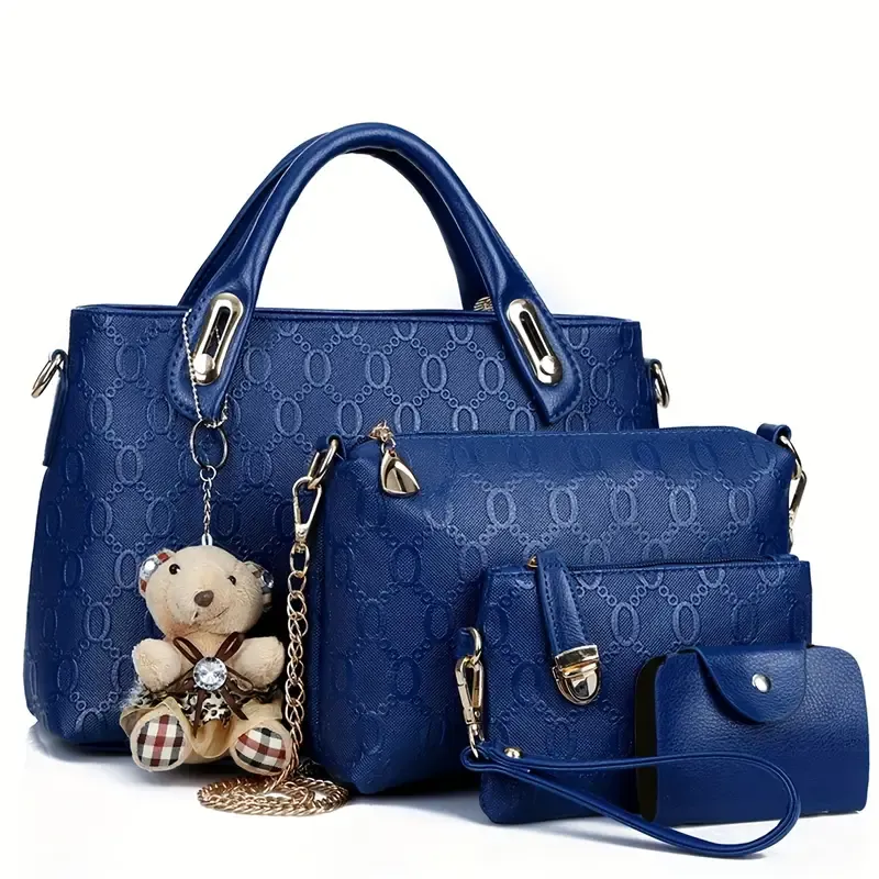 4pcs set, New Handbag, Shoulder Straddle Package, PU Leather Cosmetic Bag
