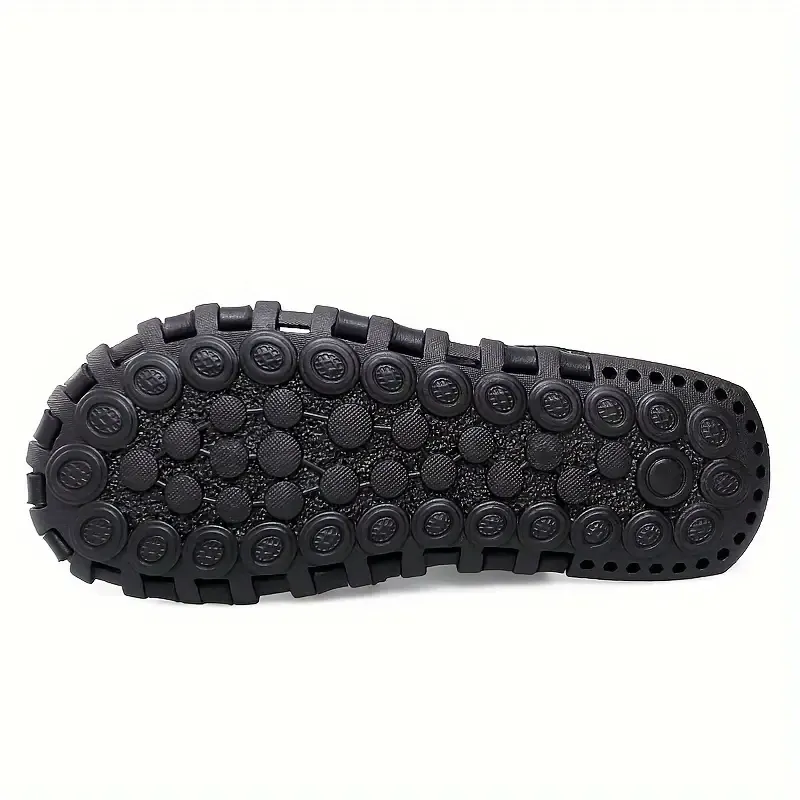 Men's Stitching Microfiber Leather Casual Closed Toe Slip On Sandals, Breathable Anti-skid Summer Beach Sandals For Outdoor