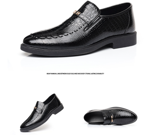 New business large size crocodile pattern slip-on