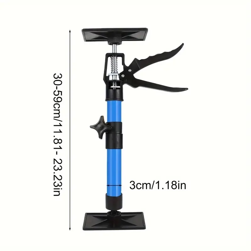 1pcs Adjustable Drywall Lifts - 30.0-59.0cm Height Range, Quick Release & 360° Rotating Anti-Slip Base, Multipurpose Cabinet Jack for Construction