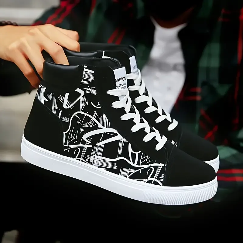 Men's Casual Canvas Lace-Up Skate Shoes