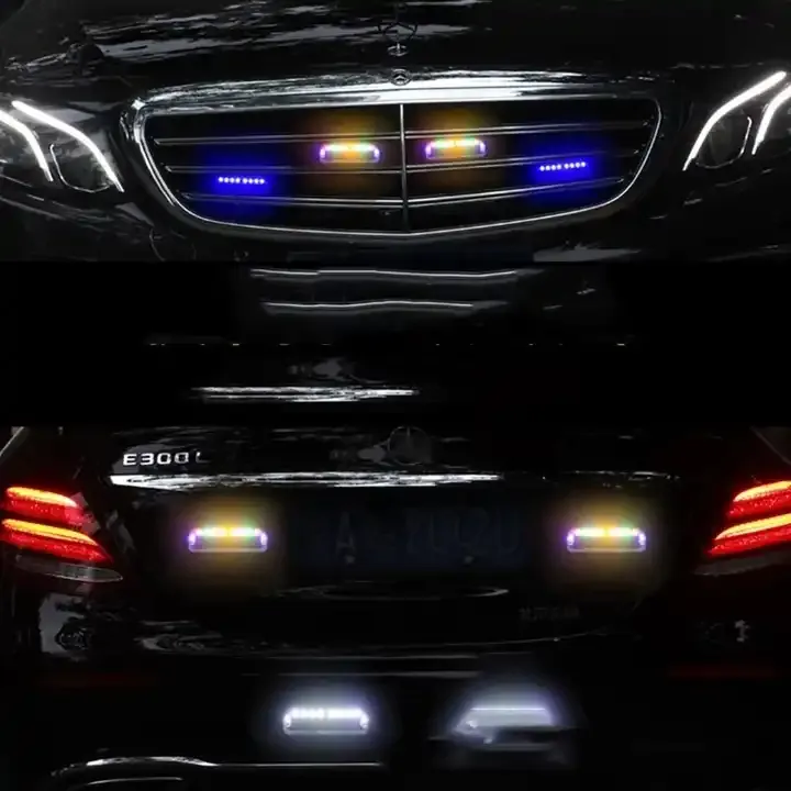 SBD Colorful Solar Anti-rear end Collision Lamp Car Burglar Alarm Motorcycle Tail Strobe Motorcycle Flashing Safety Warning Light