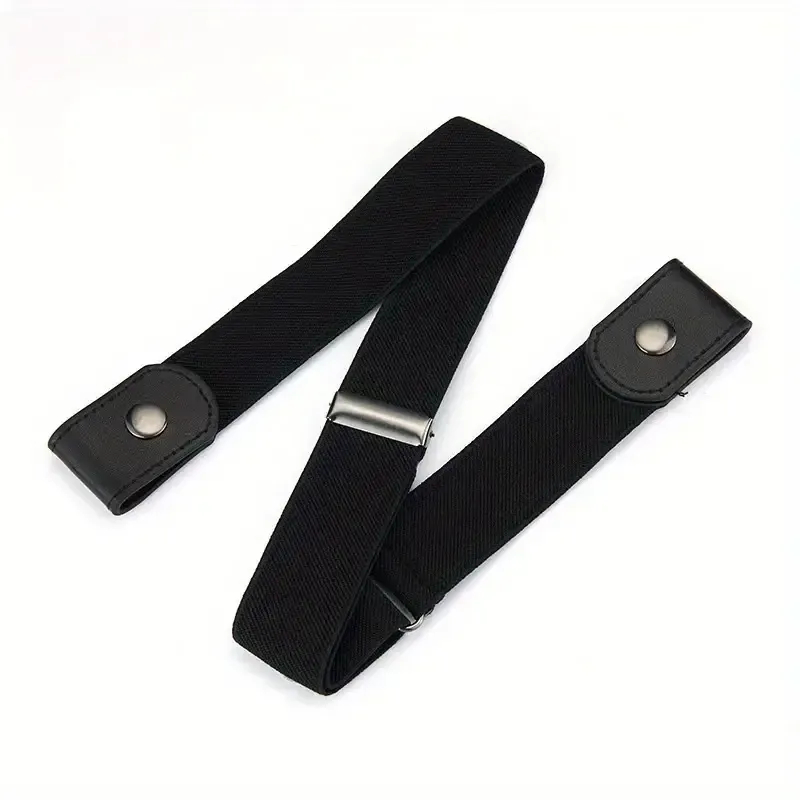 3pcs Monochrome Invisible Belt Seamless Lazy Elastic Waist Belt Versatile Jeans Belts For Women & Men