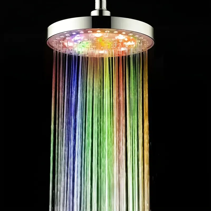 🔥🔥Hot Sale Promotion - 8-inch Water Flow Power Generation Colorful Flashing LED Light Glow Round Top Spray