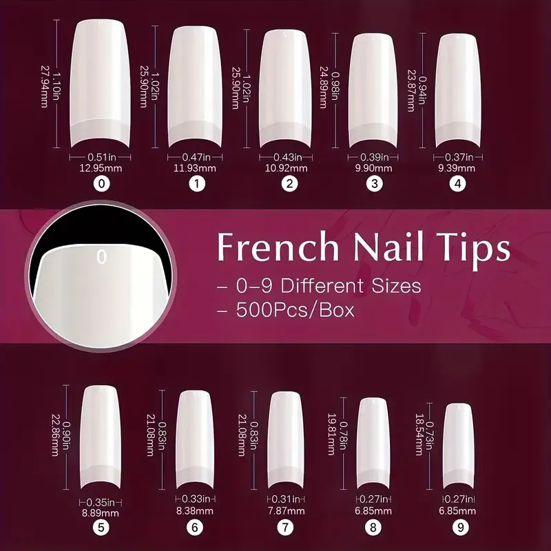 500pcs Long Coffin False Nails White Artificial Nail Tips Set Easy To Shape And File For DIY Nail Art Salon Design