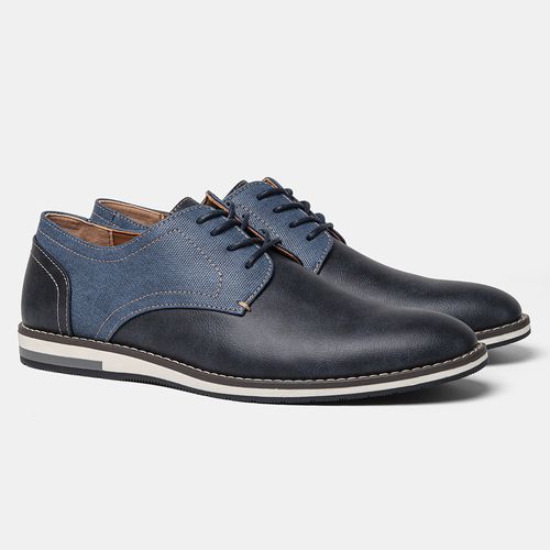 Two-tone breathable men's leather shoes