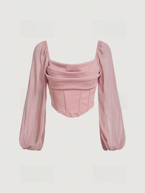 Elegant Square Neck Blouse