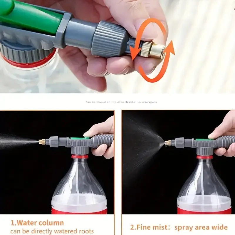 Handheld High Pressure Air Pump Manual Sprayer with Adjustable Nozzle - Continuous Hand Pump Pressure Sprayer for Garden Supplies - No Electricity or Battery Needed - Plastic Material with Multiple Components Included