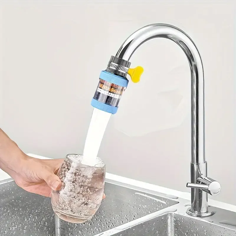 Musurjoy 5pc Kitchen Tap Water Filter, Activated Carbon Filter for Chlorine, Fluoride, Heavy Metals, Universal Fit for Home Kitchen Bathroom, No Power Required, Plastic Material, Ideal for Christmas Halloween Gift