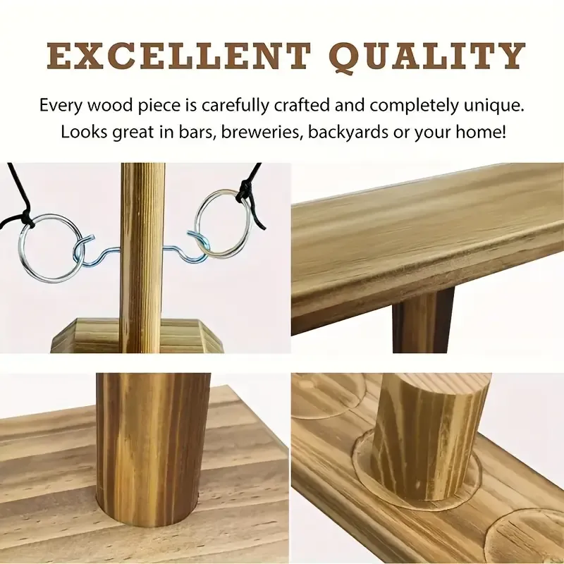 Wooden Hook And Toss Ring Game