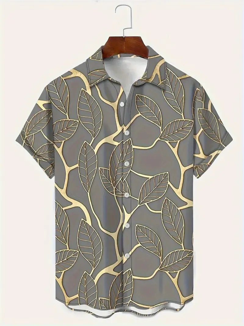 Men's Leaves Graphic Print Shirt