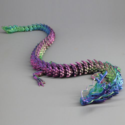 1PC  Chinese Dragon Figurine - 3D Printed Articulated Loong, Flexible Joints Collectible Toy, Home Decoration, Unique Table Ornament