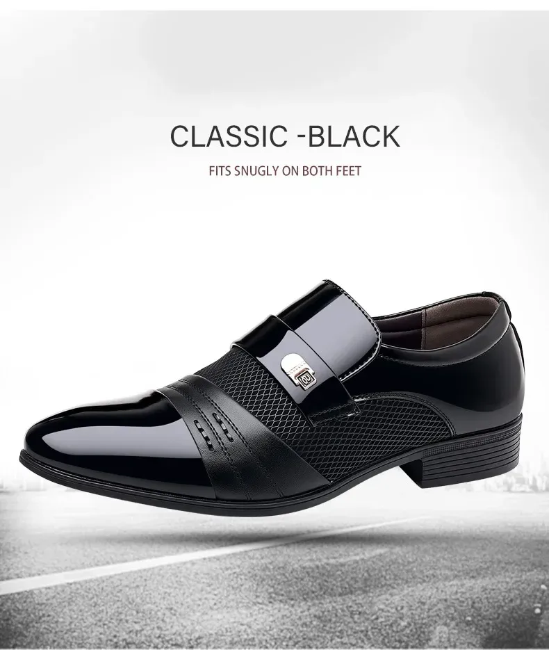 Men's Patent Leather Oxford Shoes, Formal Dress Shoes For Wedding Party Office
