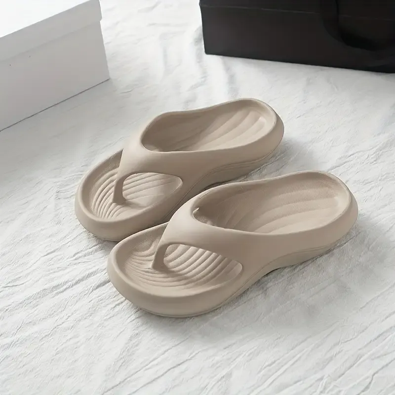 Women's Fashion Slides, Casual Solid Color EVA Flip Flops, Summer One-Piece Slippers, Flat Sole, No Print, Comfortable Footwear