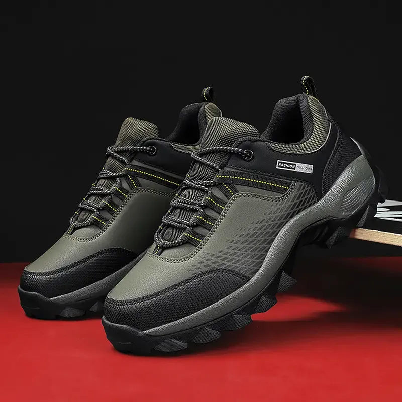 Thick Bottom Wear Resistance Non Slip Hiking Shoes, Breathable Tactical Combat Shoes, Round Toe Flat Outdoor Travel Hiking Trekking Climbing Shoes For Women & Men