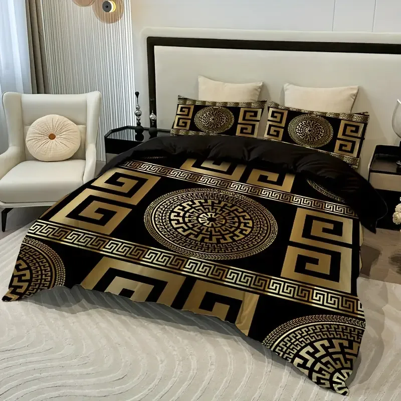 3pcs European Style Round Quilt Cover Three-piece Set One Down Quilt Cover Plus Two Pillowcases Quilt Cover Pillow Does Not Include Pillow Core Polyester Fabric 100% Polyester European Style Comfortable Hand Feel Breathable Fabric Suitable for Living Room and Bedroom Can Be Washed by Machine