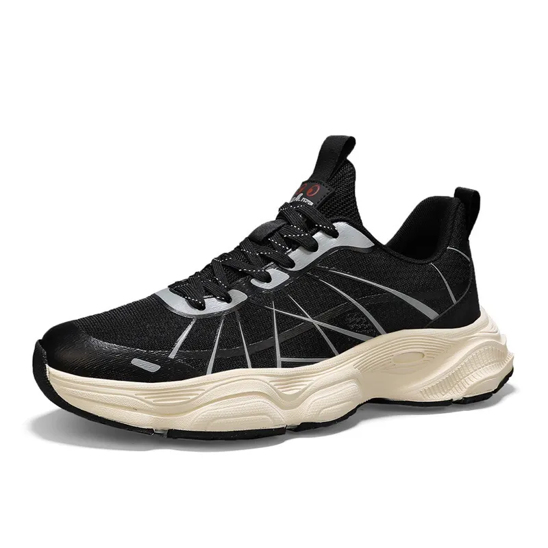 Breathable mesh surface casual sports shoes with thick soles and trendy design