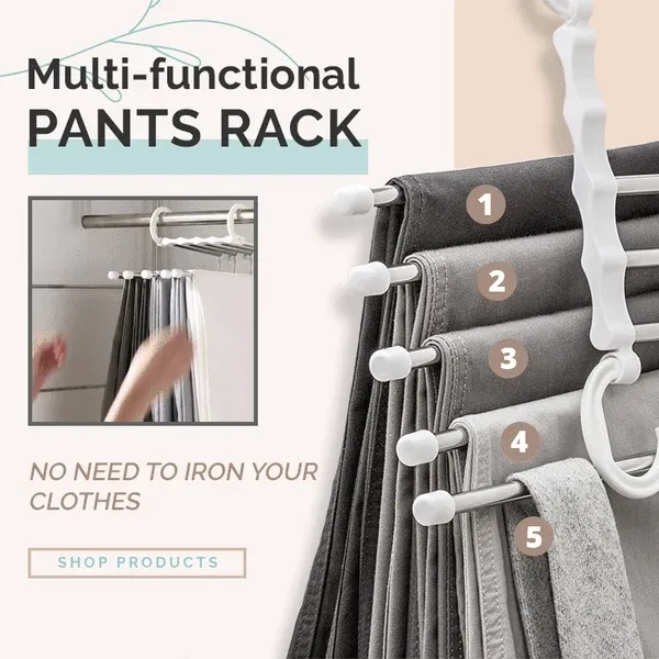 Multi-functional Pants Rack - Closet Multiple Layers Multifunctional Uses Rack Organizer for Trousers Scarves Slack