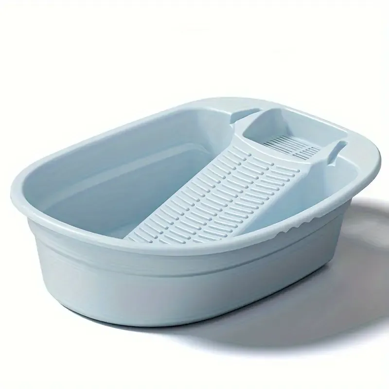 Heavy-Duty Washboard with Built-In Soap Dish - Perfect for Home & Dorm Use, Includes Laundry Basin