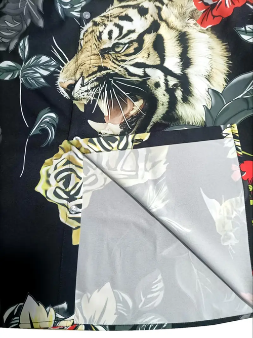 Fashion lapel men's casual sports outdoor street long sleeve button top shirt