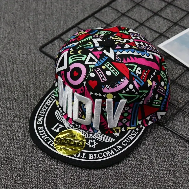 Reggae Lion Print Hippie Baseball Cap - Cool Flat Brim Snapback Hat for Men, Perfect for Outdoor Sports, Dance & Skateboarding