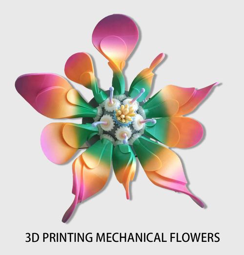 mechanical flower - 3D Printed