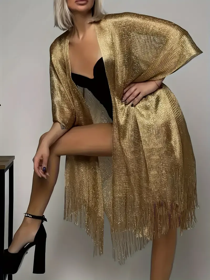 Plus Size Solid Tassel Top