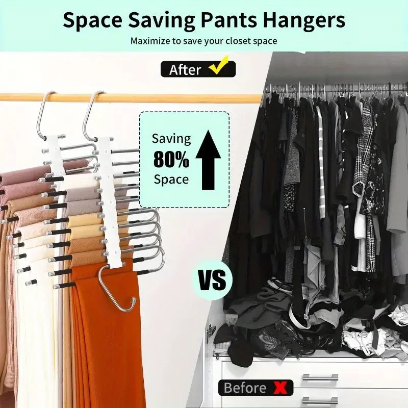 Space-Saving 9-Layer Pants Hanger