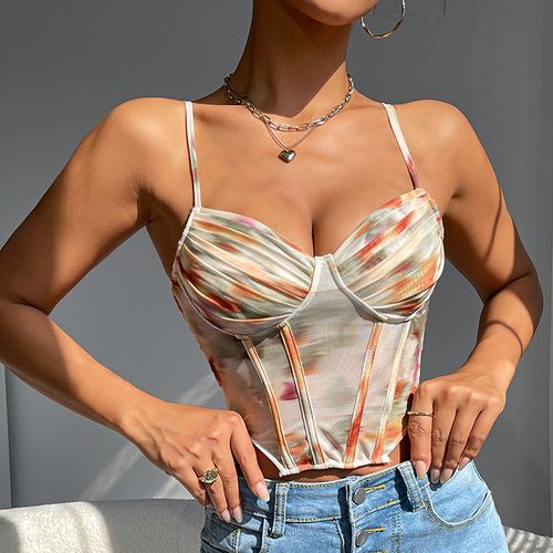 Vibrant Tie Dye Bustier Corset Vest